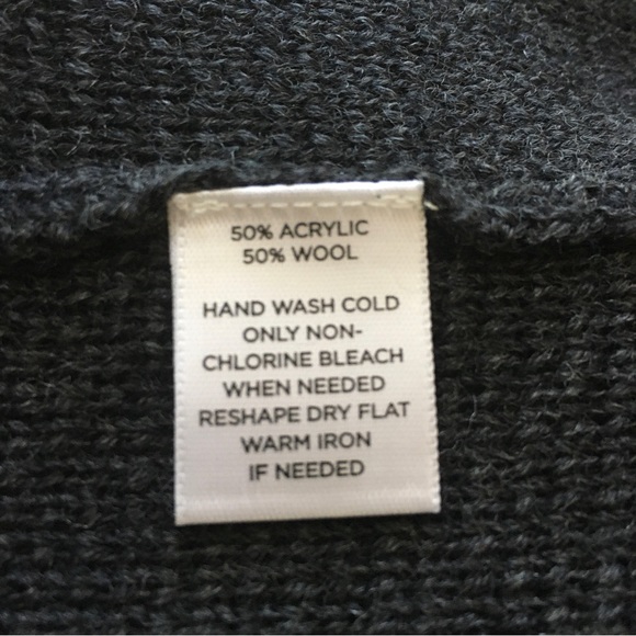 Ann Taylor LOFT Wool Blend Shawl Collar Charcoal Gray Cardigan - NWT - Sz. (SP) - Picture 6 of 6